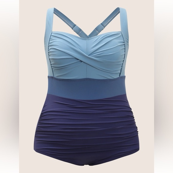 BloomChic Contrast Twist Front Skinny One Piece Swimsuit size L - Picture 5 of 6